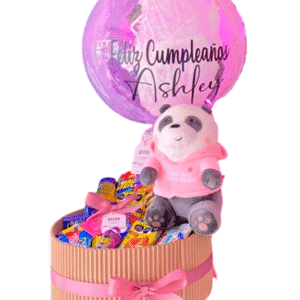 Box circular con globo y peluche 🧸