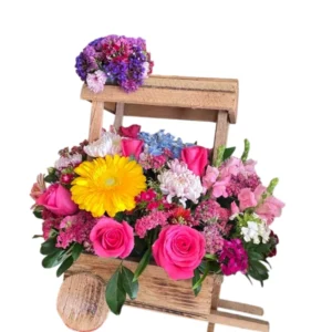 Carreta con flores de temporada