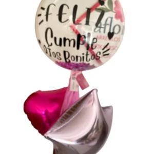 Burbuja con globos metálicos