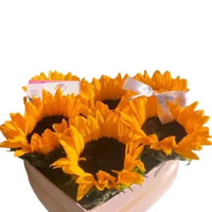 Corazón de girasoles personalizado