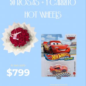 50 Rosas Y 1 Carritos Hot Wheels